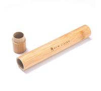 Portacepillos de dientes de bambú | Estuche de transporte de bambú para cepillo de dientes | Producto ecológico biodegradable | Producto natural de 21 cm, marrón claro, chino, marrón, Chino