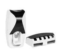 Portacepillos de dientes de pared, dispensador de pasta de dientes automático prensador - soporte de pared para cepillo de dientes de baño, para baño familiar, agua, lavabo, encimera, ducha y