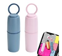 Portacepillos de dientes de viaje, vaso para enjuagar, soporte para cepillos de dientes, 2 piezas, caja de almacenamiento, unisex, familia, hotel, viaje de negocios, camping, vacaciones al aire libre
