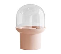 Portacepillos de maquillaje con tapa,Portacepillos con tapa, Organizador de cepillos de maquillaje a prueba de polvo, Contenedor cosmético cubierto, caja de almacenamiento para la organización, rosa,