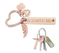 Portachiavi Angelo Custode con Ali 12x50mm, Portachiavi Lungo con Anello Chiave 15mm e Catena 30mm, Regalo per Patente di Guida e Compleanno