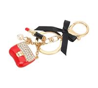 Portachiavi con Decorazione per Borsetta, Regalo di Compleanno Squisito con Fiocco Portachiavi con Lucido per la Vita Quotidiana, 11 * 5 * 1cm, Plástico