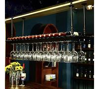 Portacopas Colgantes para Copas de Vino en el Techo | Estantería para Almacenamiento de Botellas de Vino Negro | Estanterías organizadoras de Metal y Hierro para Bar, Restaurante y Cocina (t
