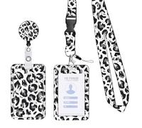 Portacredentales de identificación con cordón, cordón ajustable para el cuello con clip para tarjeta dura para enfermera, maestra, médico, visualización de identidad (gris)