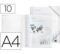 Portada Catálogo Con Espiral 10 Bolsas Polipropileno Din A4 Transparente