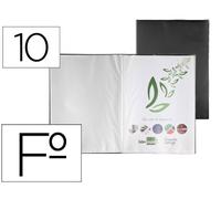 Portada Catálogo con Espiral 10 Bolsas Polipropileno Folio Negro