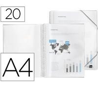Portada Catálogo Con Espiral 20 Bolsas Polipropileno Din A4 Transparente