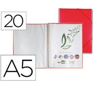 Portada Catálogo con Espiral 20 Bolsas Polipropileno Din A5 Rojo
