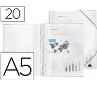 Portada Catálogo Con Espiral 20 Bolsas Polipropileno Din A5 Transparente