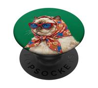 Portada de Revista Himalayan Fashion Cats Cat Lover PopSockets PopGrip Adhesivo