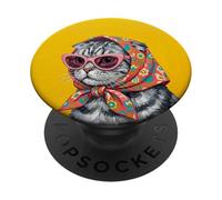 Portada de Revista Scottish Fold Fashion Cats Lover PopSockets PopGrip Adhesivo