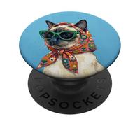 Portada de Revista Siamese Fashion Cats Lover PopSockets PopGrip Adhesivo