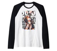 Portada de Revista Vintage Girl Bunny Collage, Modelo Sexy, Pin-up Camiseta Manga Raglan