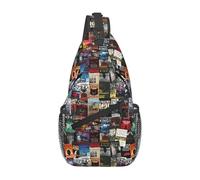 Portadas de libros de Stephen King, Horror Bookworm Bolsa de pecho para hombres Bandolera Mochila bandolera Bolsa de pecho para viajes Senderismo Mochila de hombro