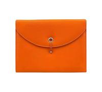 Portadocumentos Bolsa for documentos de piel sintética impermeable, 13 bolsillos con etiquetas, archivador expandible, maletín portátil multifuncional A4.(Orange)