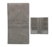 Portadocumentos de coche para tarjetas - Cartera para tarjetas de documentos, papeleo - Exquisita cubierta en relieve 3D, interior natural y hermoso, accesorios de coche para recibos, llaves, carnet