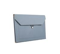 Portadocumentos de Cuero,A4 Bolsa de Documentos,Paquete de Archivo de Negocios,Maletín,Portafolio,Organizador de Documentos,Bolsa Para Guardar Documentos,Impermeable, Unisex (Azul Claro)