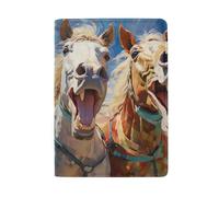 Portadocumentos de viaje para mujer, cartera para pasaporte para hombre, Happy Funny Horses