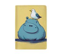 Portadocumentos de viaje para mujer, fundas para pasaporte para mujer, Hippo Bird Cute Yellow