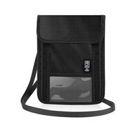 Portadocumentos Viaje de Cuello con Bloqueo RFID Carteras para Porta Documentos Pasaporte Impermeable Correa para Cuello Ajustable para Efectivo Llaves Organizador con 10 Ranuras para Tarjetas Negro