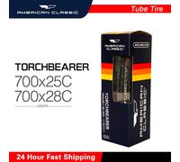 Portador de antorcha clásico americano 700C, neumático de carretera negro tipo tubo plegable, armadura 4S Rubberforce S, accesorios para neumáticos de bicicleta de carretera 700x28C