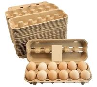 Portador de huevos de pulpa de papel para 12 huevos con certificación de seguridad ambiental y tapa transparente para evaluación de huevos en tiempo real