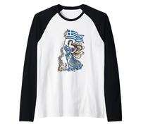 Portador de la Bandera de la Libertad de Grecia Patria - Art Nouveau Griego Camiseta Manga Raglan