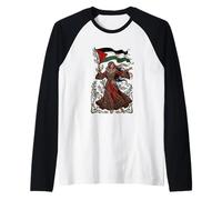 Portador de la Bandera de la Libertad de la Patria Palestina - Arte Palestino Camiseta Manga Raglan