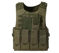 Portador de placas, chaleco militar para hombres y mujeres, chaleco de seguridad ligero de liberación rápida, portador de placas para juegos de guerra de tiro de paintball al aire libre, verde