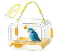 Portador de viaje para loros, jaula de transporte transparente para cacatúas, jaula de transporte de tortolitos, para padres de mascotas, entrenadores, voluntarios, viajeros, caminatas, campamentos
