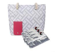 Portador de vino de playa con compartimentos aislados, para transportar dos botellas y aperitivos a picnics y fiestas (gris)