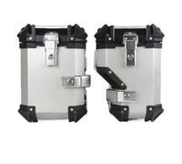 Portaequipajes Alforjas Laterales para Baúl Motocicleta Baúl Superior Alforja Baúl Trasero para Benelli para TRK 502X TRK502X Motocicleta Soporte(38L Side Box Silver)