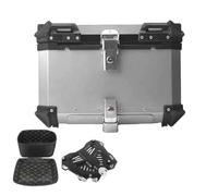 Portaequipajes Alforjas Laterales para Baúl Motocicleta Baúl Superior Alforja Baúl Trasero para Benelli para TRK 502X TRK502X Motocicleta Soporte(45L Top Box Silver)