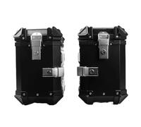 Portaequipajes Caja Equipaje Lateral Trasera Universal Motocicleta 28 L Caja Herramientas Viaje con Cerradura Aleación Aluminio Motocicleta Soporte(28L Black (1 Pair))