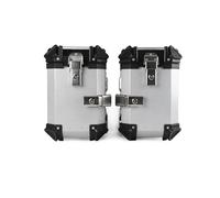 Portaequipajes Caja Equipaje Lateral Trasera Universal Motocicleta 38 L Caja Herramientas para Viaje con Cerradura Baúl Almacenamiento Motos Motocicleta Soporte(38L Silver (1 Pair))