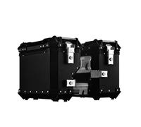 Portaequipajes Caja Equipaje Lateral Trasera Universal Motocicleta 38 L Caja Herramientas para Viaje con Cerradura Baúl Almacenamiento Motos Motocicleta Soporte(B 35L Black (1 Pair))