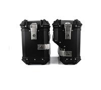 Portaequipajes Caja Equipaje Lateral Trasera Universal Motocicleta 38 L Caja Herramientas para Viaje con Cerradura Baúl Almacenamiento Motos Motocicleta Soporte(A 35L Black (1 Pair))