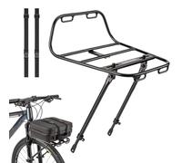 Portaequipajes delantero de aluminio Soporte ajustable para almacenamiento | Con correas de bicicleta de montaña portabicicletas para ciclismo carretera movilidad garaje aparcamiento interior