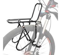 Portaequipajes Delantero para Bicicleta Aleación de Aluminio Peso 550 g portabultos Bicicleta Delantero con Anillo de Abrazadera Mejorado Carga de 15 kg El Portaequipajes,Negro,A
