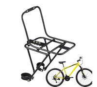 Portaequipajes delantero para bicicleta, de aleación de aluminio, soporte de horquilla reforzado, capacidad de carga de 20 kg, ajuste universal, soporte frontal para alforjas para bicicleta de montaña