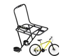 Portaequipajes delantero, soporte de bicicleta de montaña de aleación de aluminio, soporte de carga negro, cargador de horquilla frontal multifunción, soporte de engranaje de turismo, soporte frontal