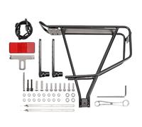 Portaequipajes para bicicleta de aluminio - Soporte ajustable negro, soporte de metal estable trasero | robusto portabicicletas con soportes laterales, soporte de carga impermeable de metal, soporte