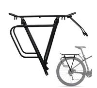 Portaequipajes para bicicleta, soporte trasero para bicicleta, robusto soporte para bicicleta con parte trasera de metal, soporte para equipamiento de bicicleta, accesorio para actividades al aire
