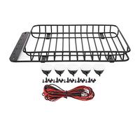 Portaequipajes para techo de metal con luz LED para Traxxas -4 Axial SCX10 90046, portaequipajes de metal para RC con iluminación integrada, accesorios duraderos para RC para ve