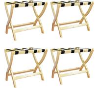 Portaequipajes Plegable para habitación de Invitados - Soporte de Madera Maciza para Maletas, Soporte para Guardar Bolsas de Viaje, Ahorra Espacio, 60 x 40 x 60 cm, Juego de 4, Ideal para us