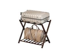 Portaequipajes Portaequipajes Plegable for habitación de Invitados, Soporte Plegable for Maleta con Bloqueo magnético único y Estante de Acero Portaequipajes Dormitorio(Brown)