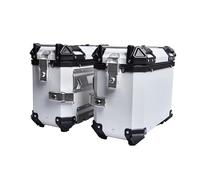 Portaequipajes Trasero Baúles Laterales Aluminio Motocicleta 38 litros con Cerradura Y Alforjas Impermeables El Sillín Baúl Trasero Casco Equipaje Ajuste Universal(38L White)