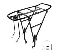 Portaequipajes Trasero Bicicleta - 40 cm Portabultos Bici | Acero Bastidores Carga - Soporte Alforjas Ajustable con Marco Ensanchado Estable para Bicis Freno Disco y V-Freno Ideal para Desplazamientos