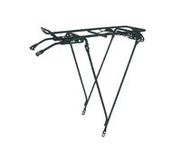 Portaequipajes trasero de acero negro ajustable para bicicleta 26 a 28