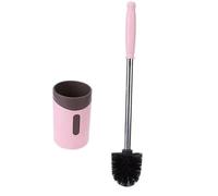 Portaescobillas para Inodoro Cepillos de Inodoro Pared con Mango Largo y Base for baño Ducha para Limpieza de baños(Pink)